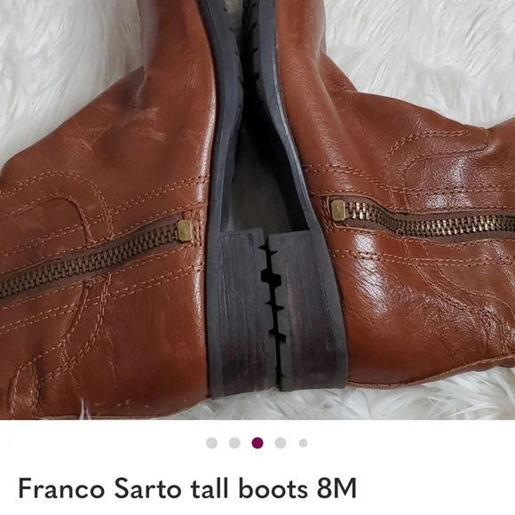 Franco Sarto Brown Tall Leather Boots - Picture 2 of 4